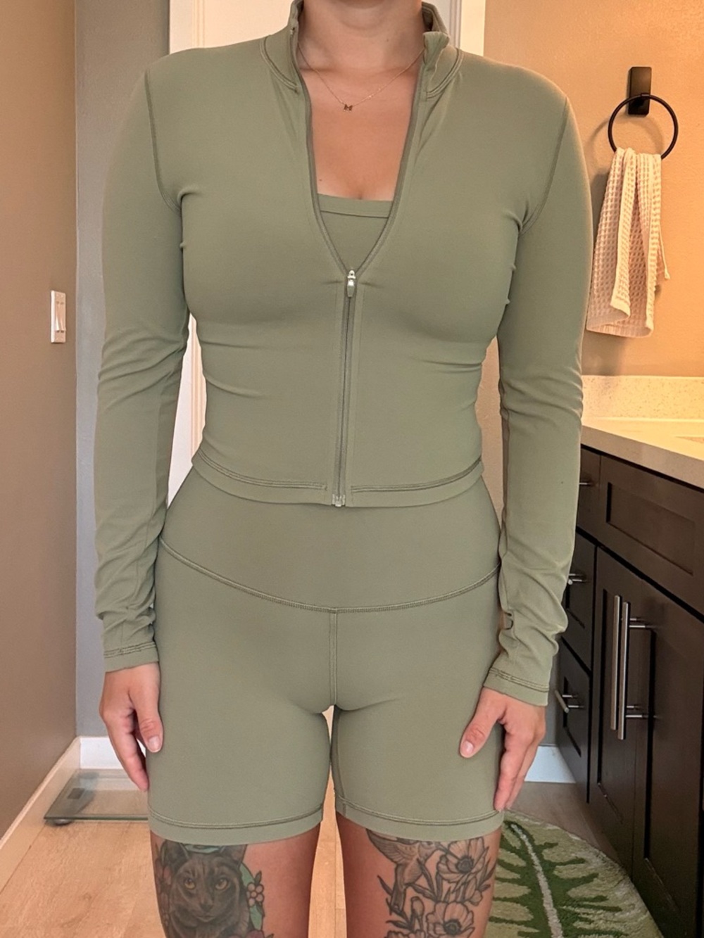 Aritzia Butter Shorts, Jacket, & Bra Set